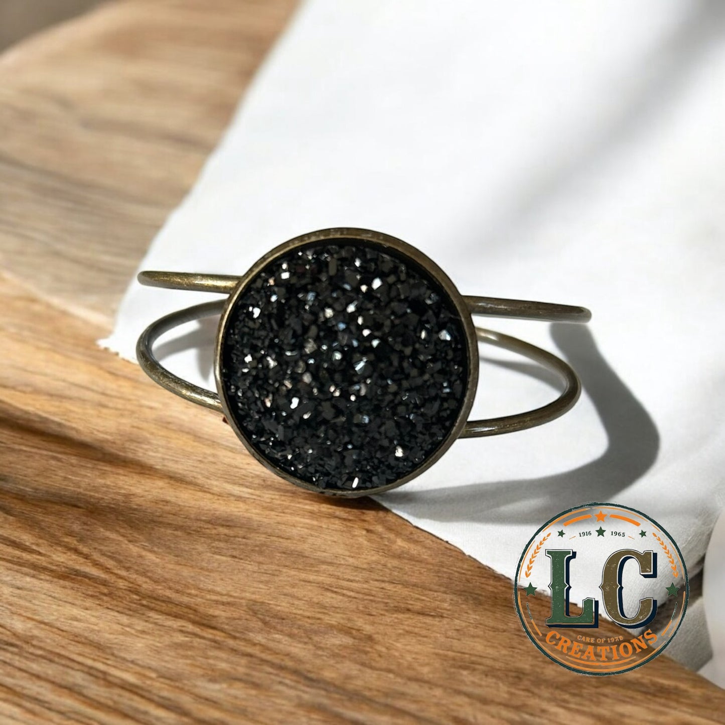 Druzy Black Bangle