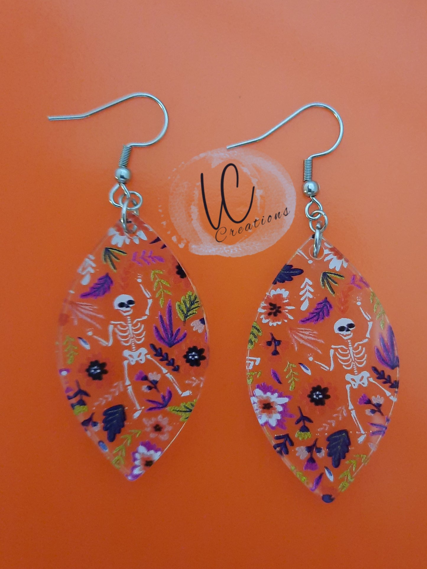 Floral Skeleton Dangles