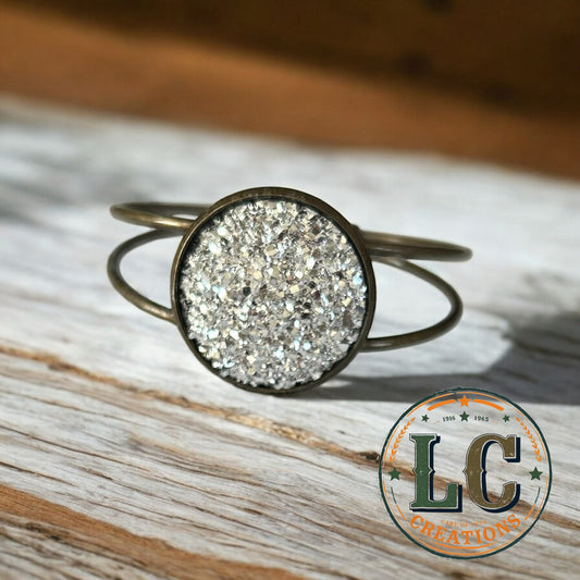 Silver Druzy Bangle