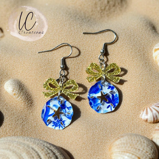 Gold Bow & Blue Shell