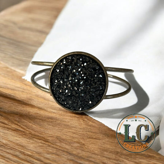 Druzy Black Bangle