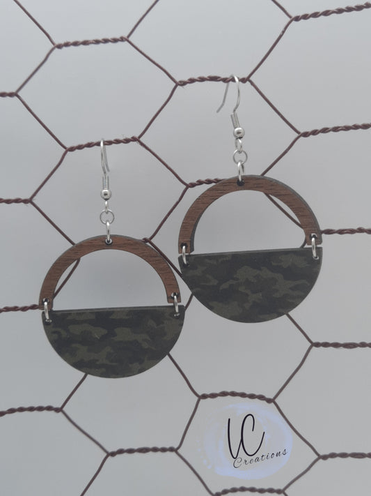 Camo Half Moon Dangle