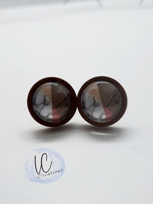 Marble and Wood Stud