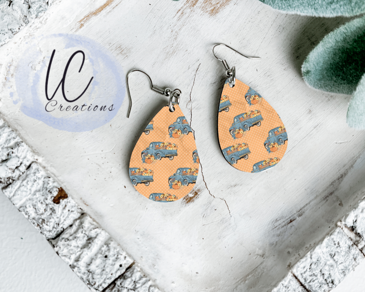 Orange Truck and Pumpkin Teardrops