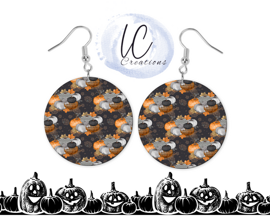 Plaid Pumpkin Dangles