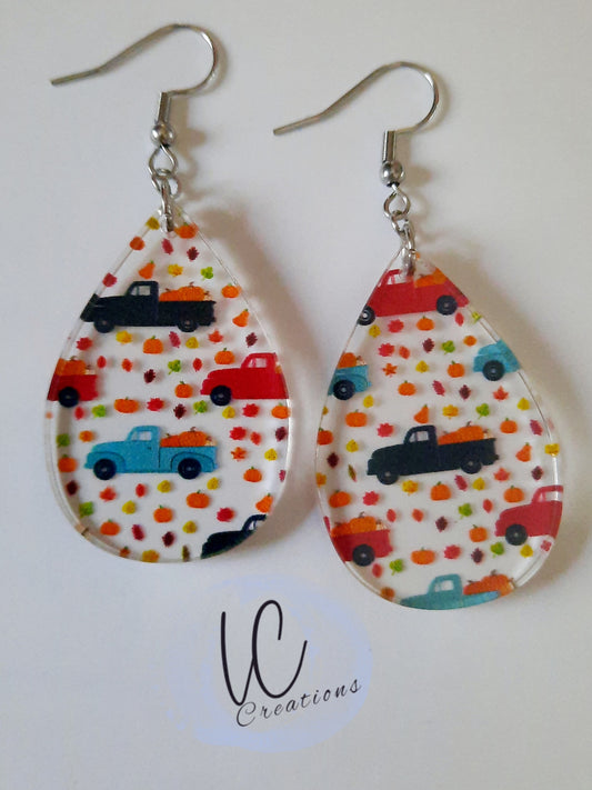 Acrylic Truck and Pumpkin Teardrops